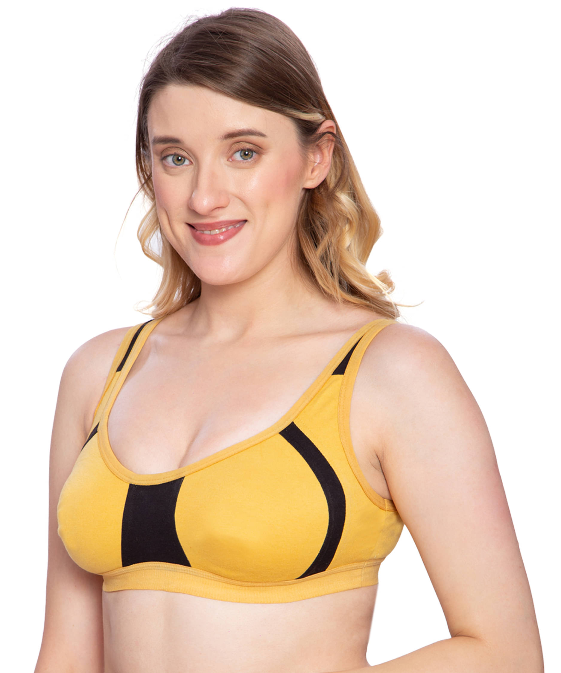     			ILRASO Pack of 1 Cotton Blend Non Padded Everyday Bra For Women ( Yellow )