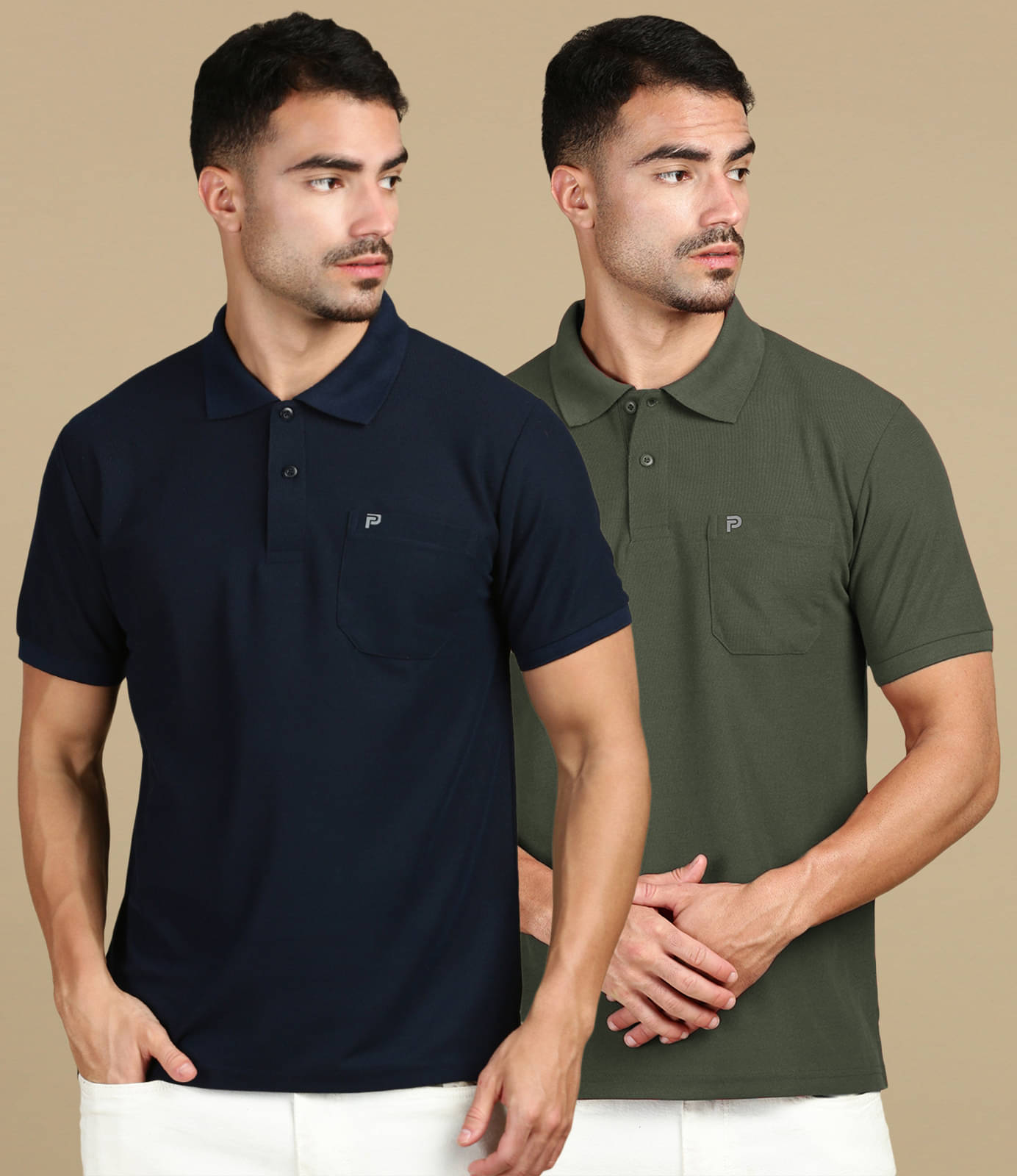     			LUX PARKER Pack of 2 Cotton Blend Regular Fit Solid Half Sleeves Men's Polo T Shirt ( Multicolor3 )