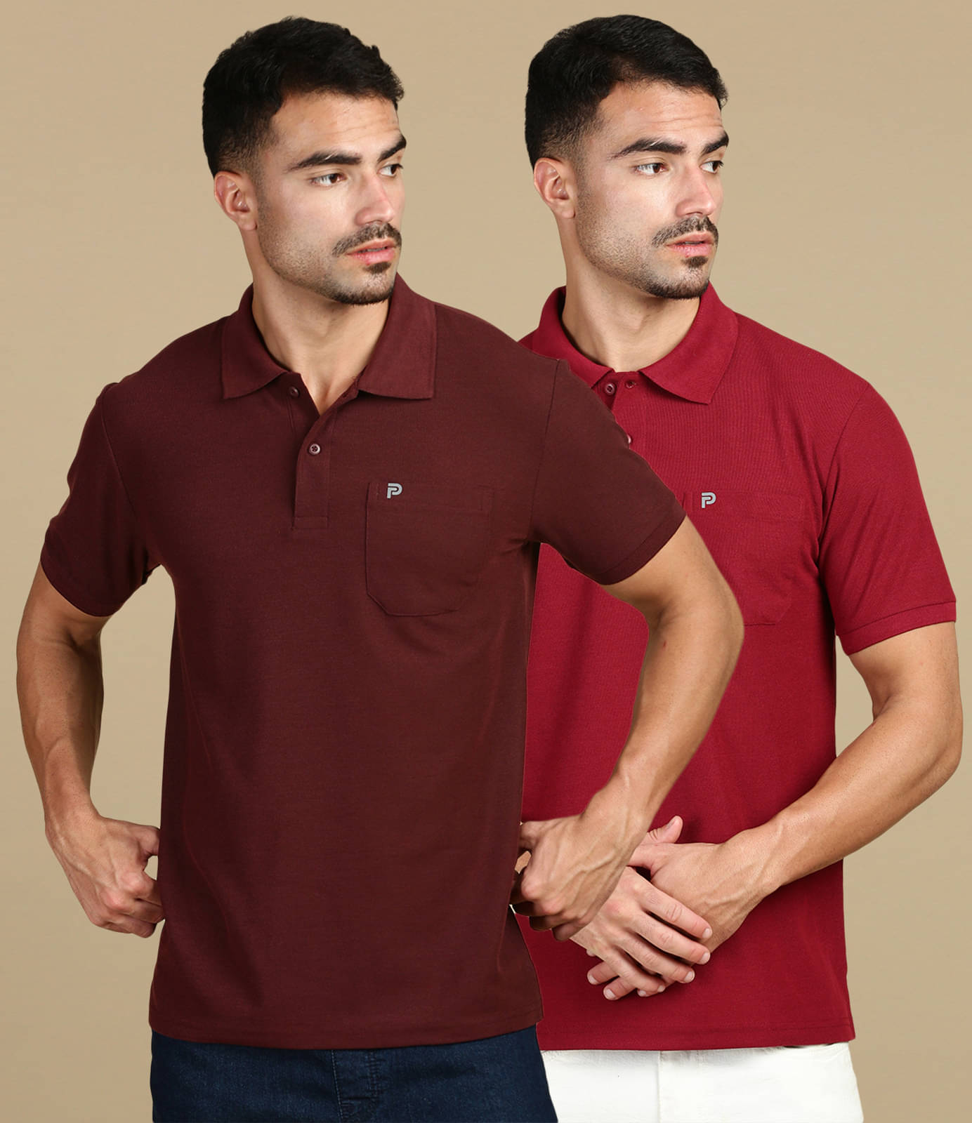 LUX PARKER Pack of 2 Cotton Blend Regular Fit Solid Half Sleeves Men's Polo T Shirt ( Multicolor )     			LUX PARKER Pack of 2 Cotton Blend Regular Fit Solid Half Sleeves Men's Polo T Shirt ( Multicolor )