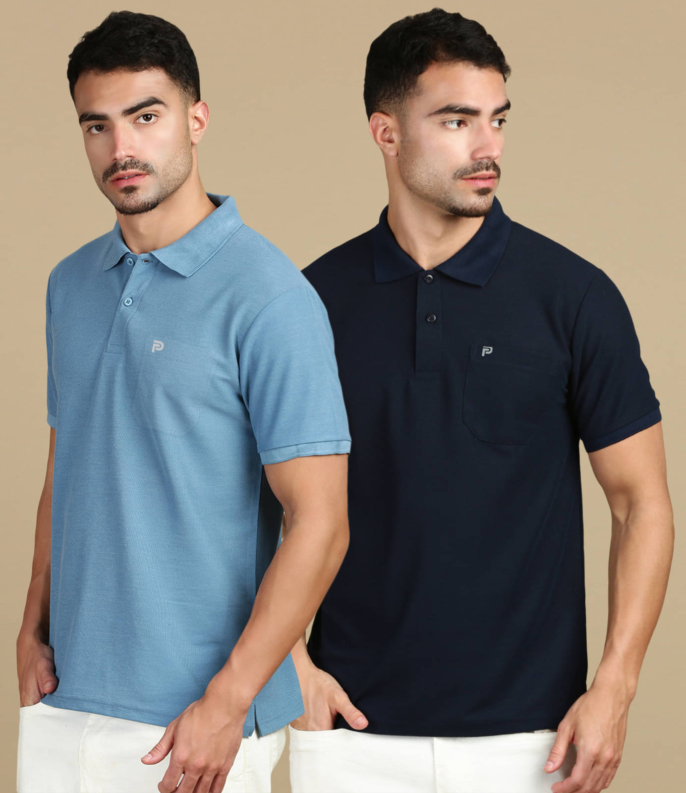 LUX PARKER Pack of 2 Cotton Blend Regular Fit Solid Half Sleeves Men's Polo T Shirt ( Multicolor6 )     			LUX PARKER Pack of 2 Cotton Blend Regular Fit Solid Half Sleeves Men's Polo T Shirt ( Multicolor6 )
