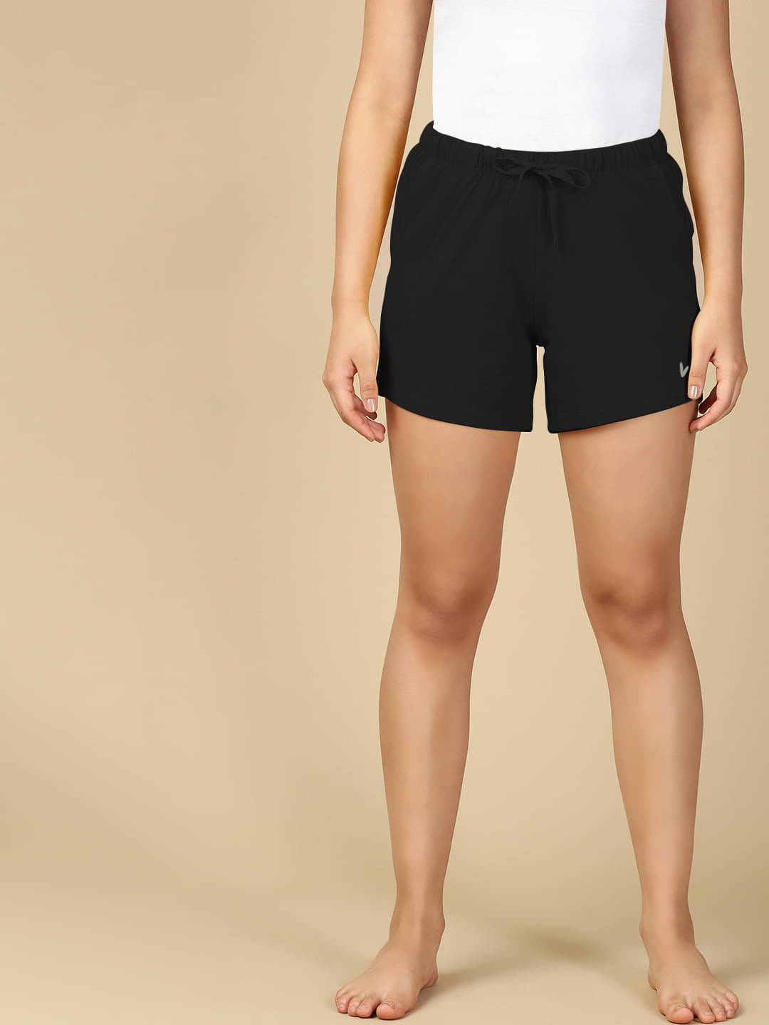 PYNK Cotton Hot Pants - Black PYNK Cotton Hot Pants - Black