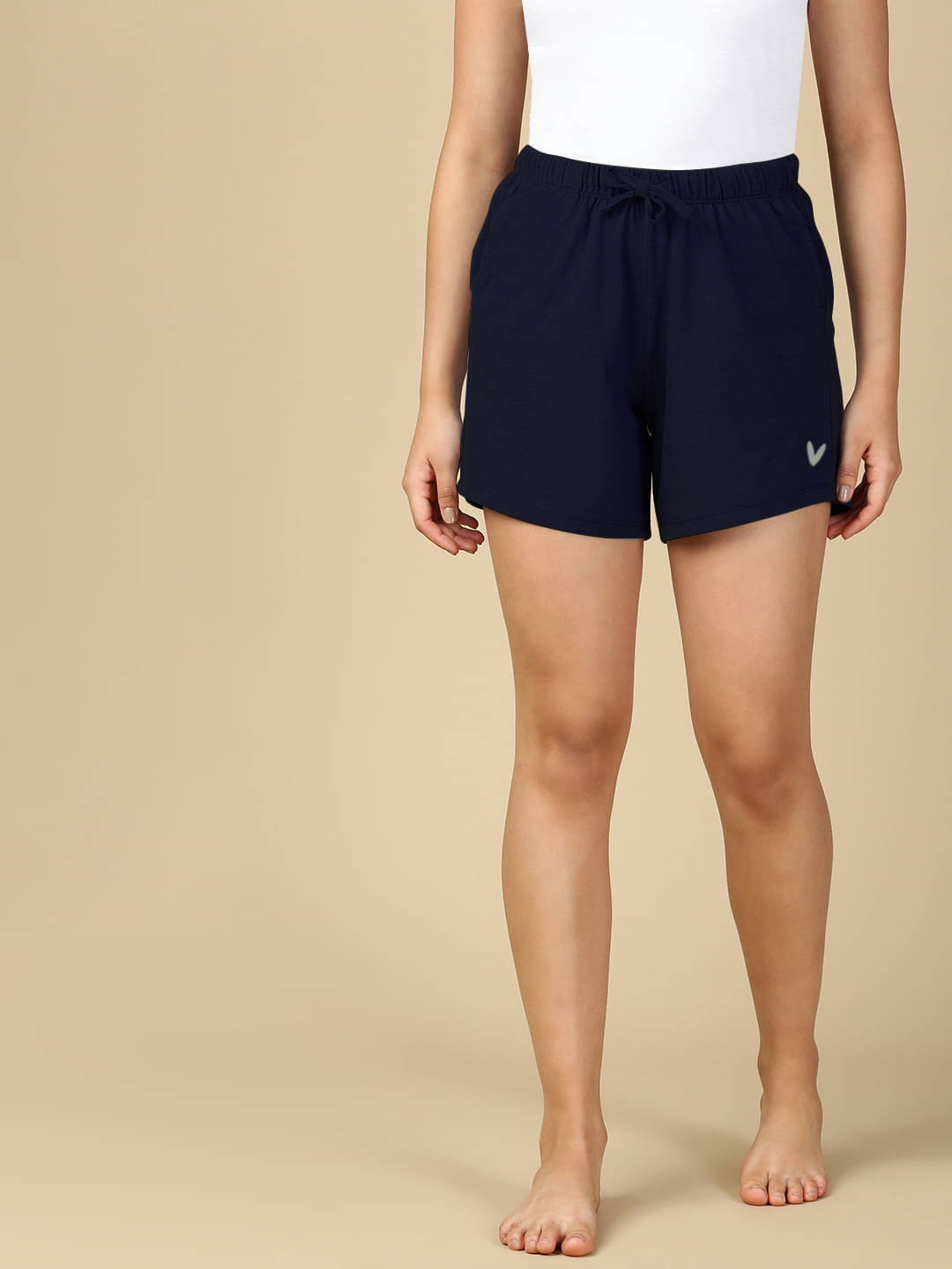     			PYNK Cotton Hot Pants - Navy