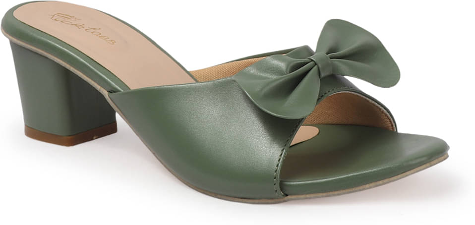     			Picktoes Green Women's Sandal Heels