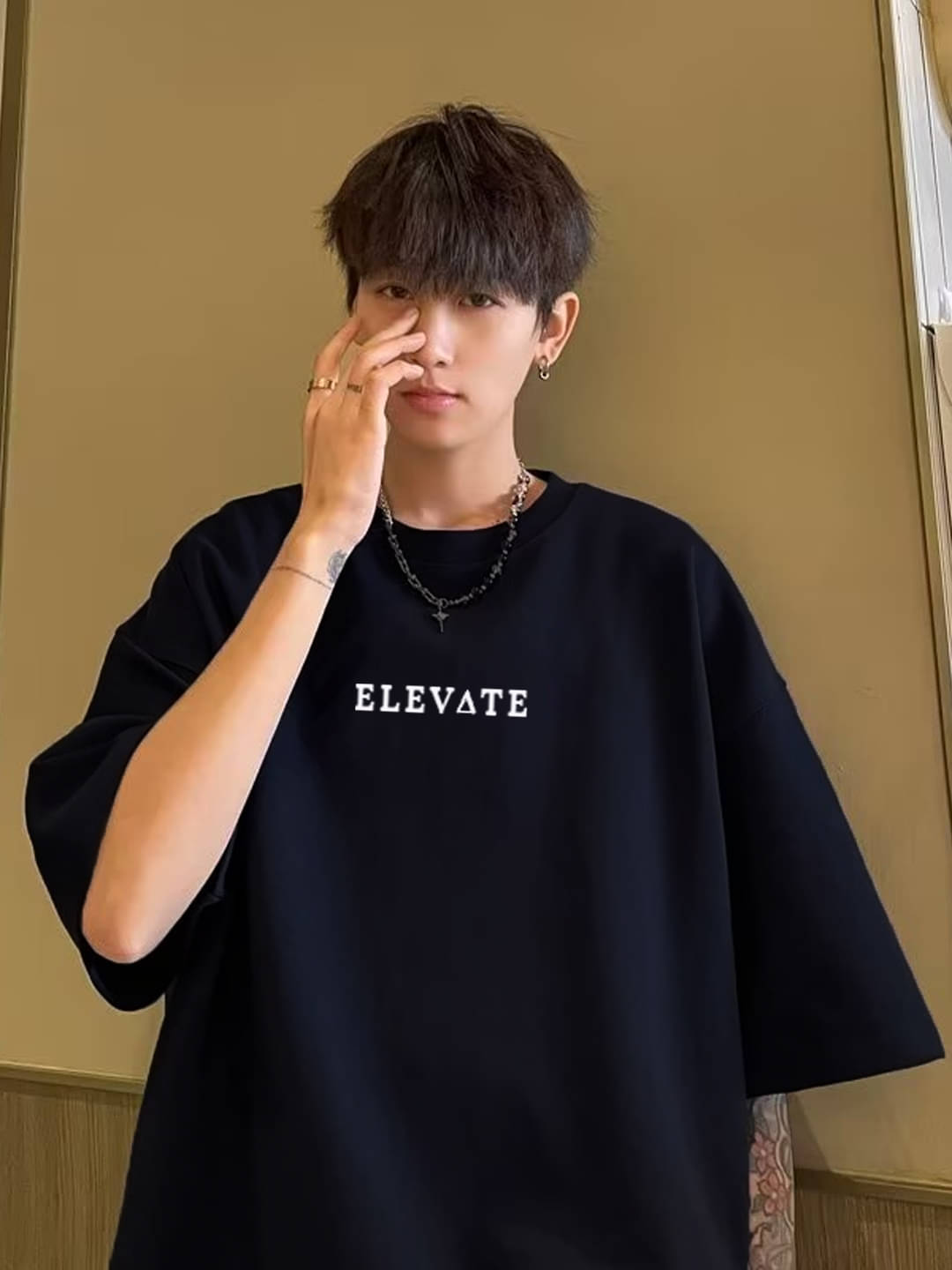 Rigo Cotton Oversized Fit Printed Half Sleeves Men's Round T-Shirt - Black ( Pack of 1 )     			Rigo Cotton Oversized Fit Printed Half Sleeves Men's Round T-Shirt - Black ( Pack of 1 )