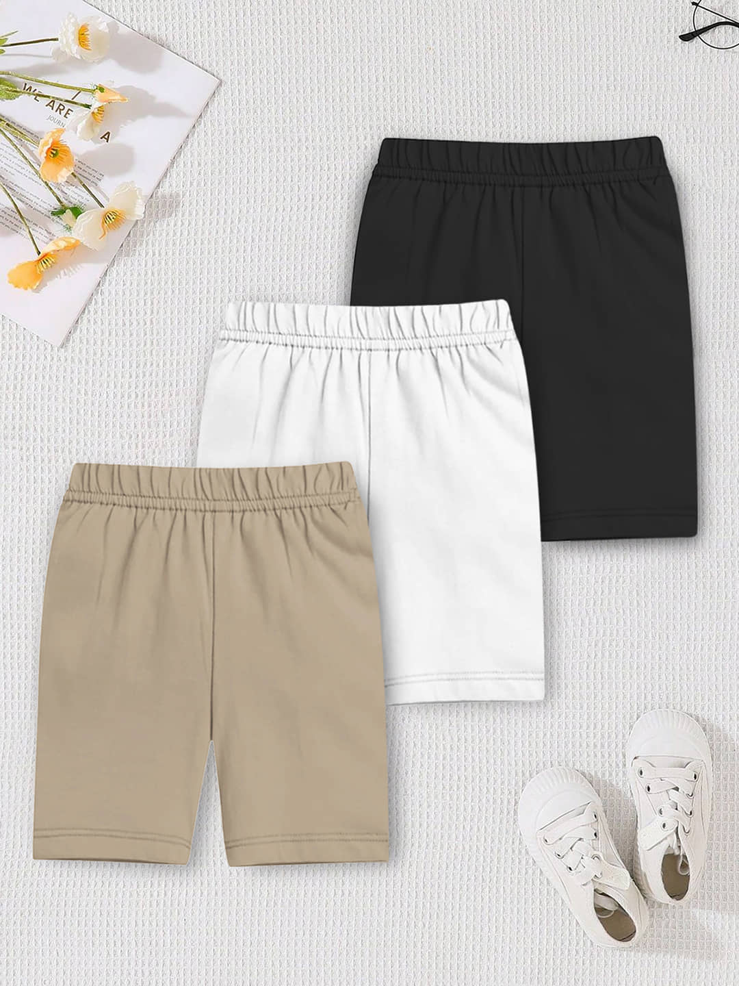 Trampoline Pack of 3 Girls Cotton Shorts ( Multicolor ) - Shorts | Buy online on ZillyBuy