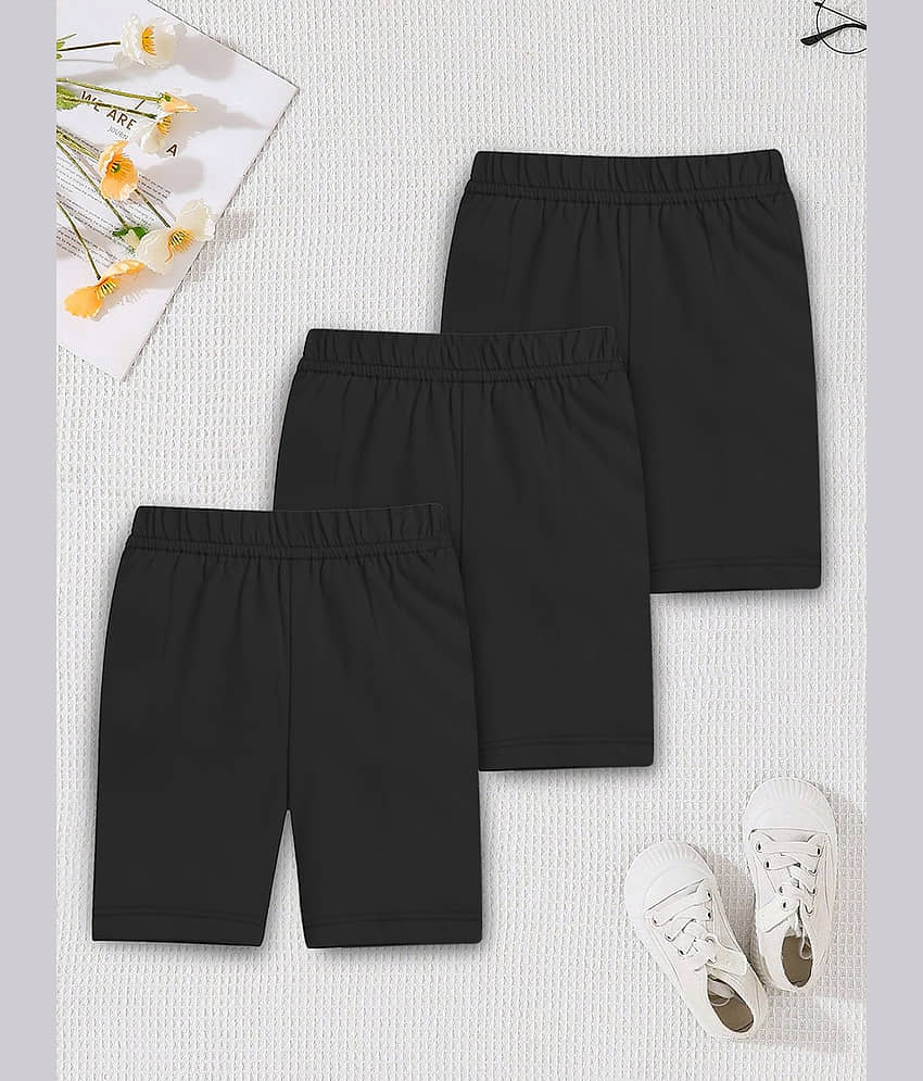Trampoline Pack of 3 Girls Cotton Shorts ( Black ) - Shorts | Buy online on ZillyBuy