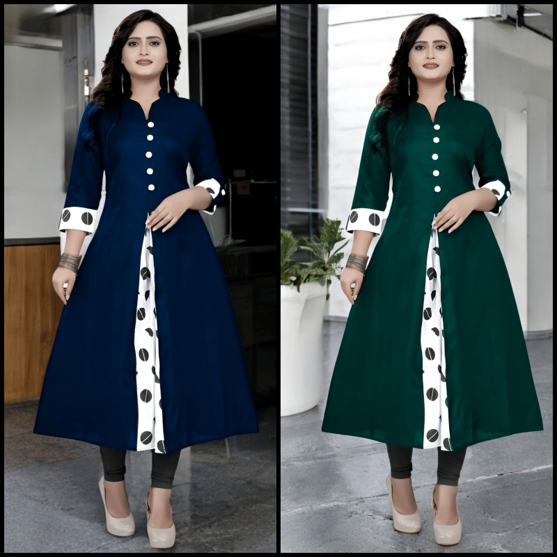     			Zorista Pack of 2 Cotton Printed A-line Women's Kurti - ( Multicoloured )
