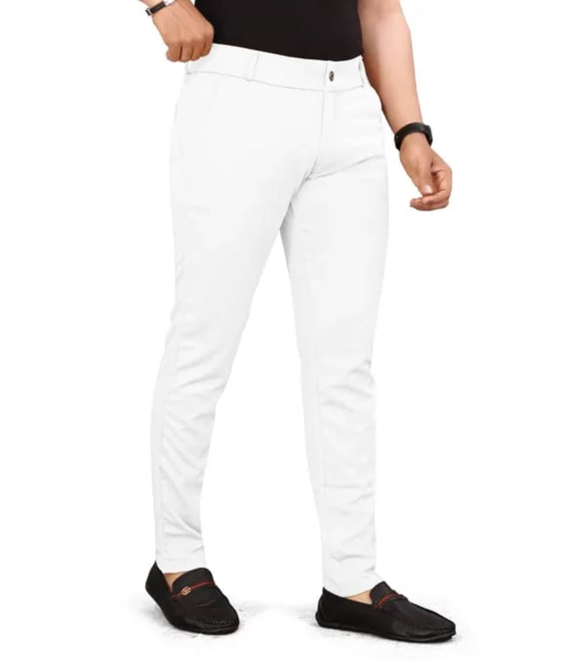     			ikigai Regular Flat Men's Chinos - White ( Pack of 1 )