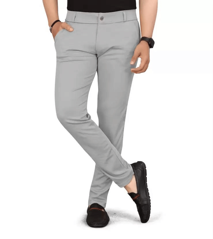     			ikigai Regular Flat Men's Chinos - Grey ( Pack of 1 )