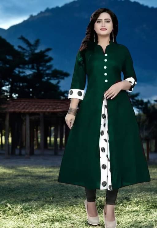     			vinchic Pack of 1 Cotton Embroidered Anarkali Women's Kurti - ( Multicolor )