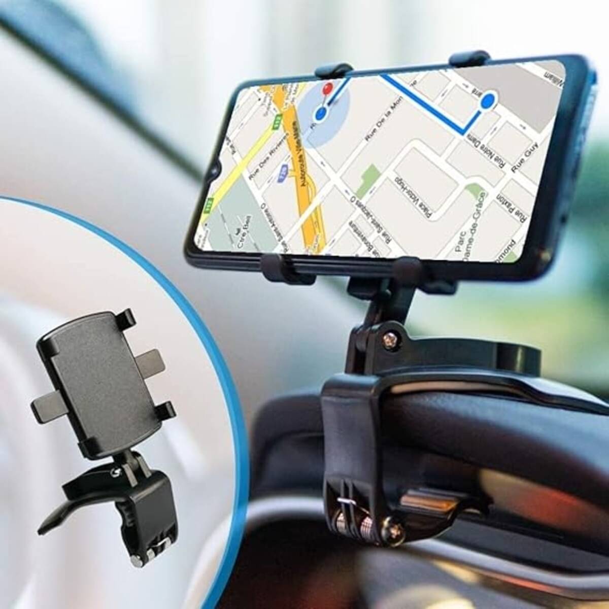     			AUTOGROOMZ Dashboard & Windshield Single Clamp Car Mobile Holder - Black