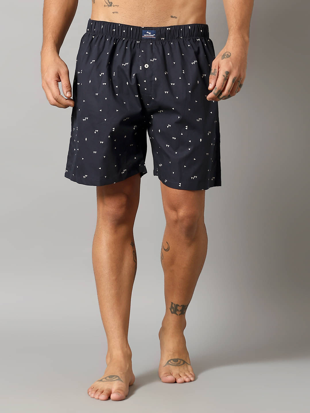 Auxamis Navy Cotton Men's Three-Fourths ( Pack of 1 ) Auxamis Navy Cotton Men's Three-Fourths ( Pack of 1 )
