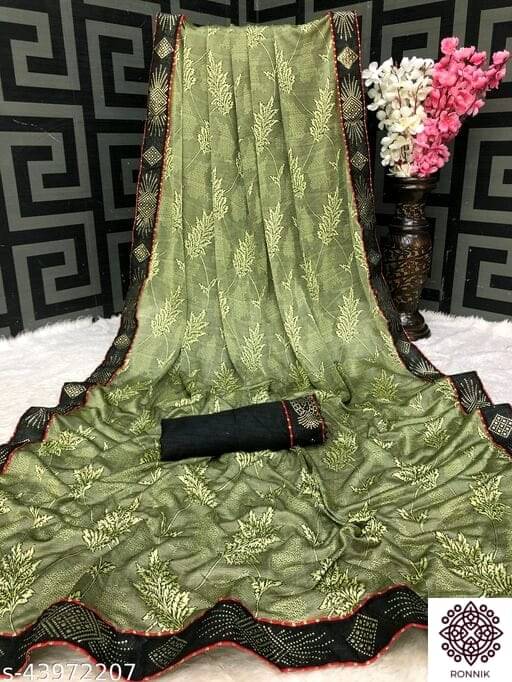 Gullak Lycra Woven Saree With Unstitched Blouse Piece ( Green ) Gullak Lycra Woven Saree With Unstitched Blouse Piece ( Green )