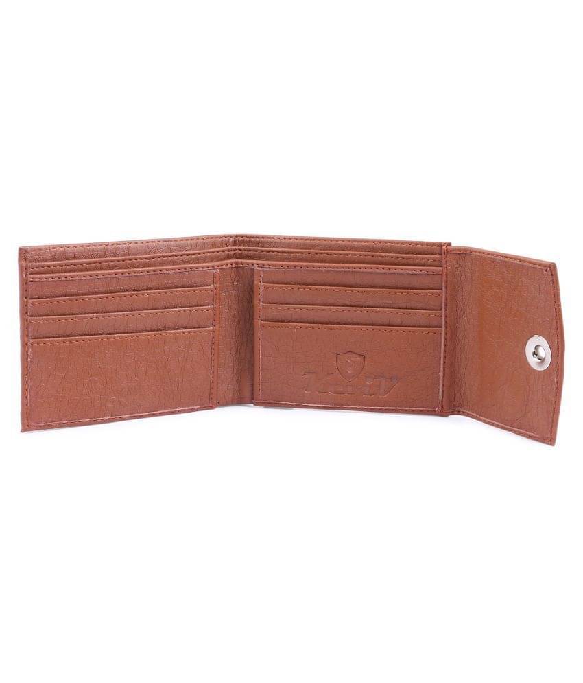     			Keviv Leather Solid Men's Long Wallet With 8 Slots For Card ( Tan , Pack of 1 )