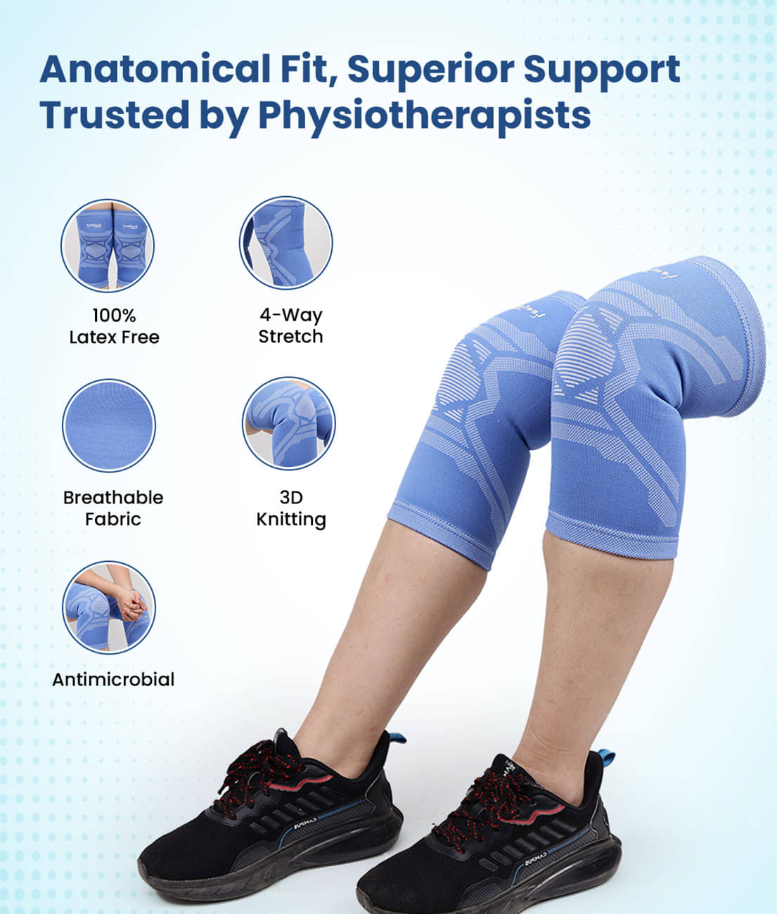     			Leeford Premium Knee Support Cap for Pain Relief, Gym knee Support for Sprains, Arthritis, Size- L (Pack of 1)