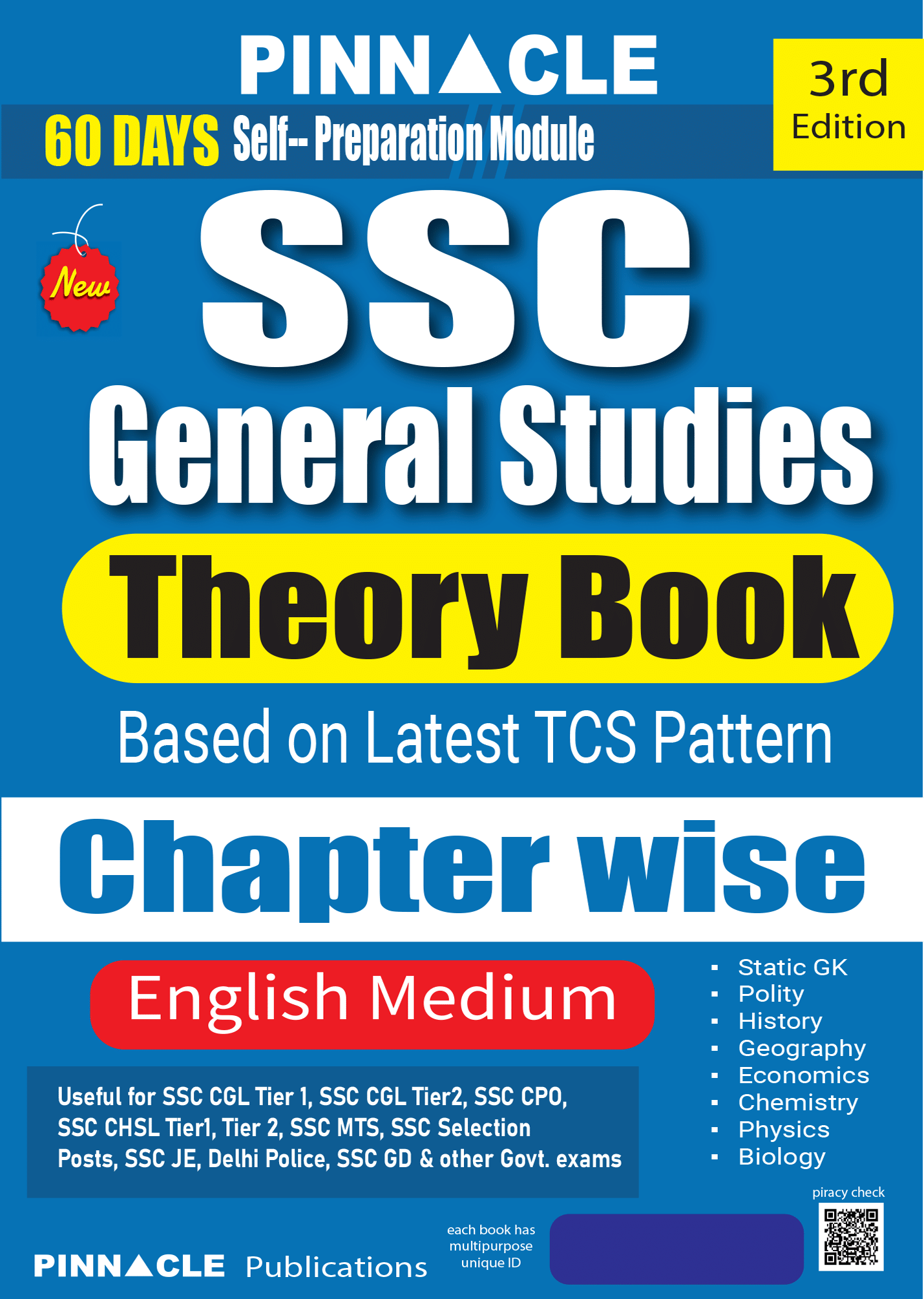     			SSC General Studies Theory book Chapter wise |  Based on Latest TCS Pattern | 3rd Edition | English medium | Updated Till March 2025