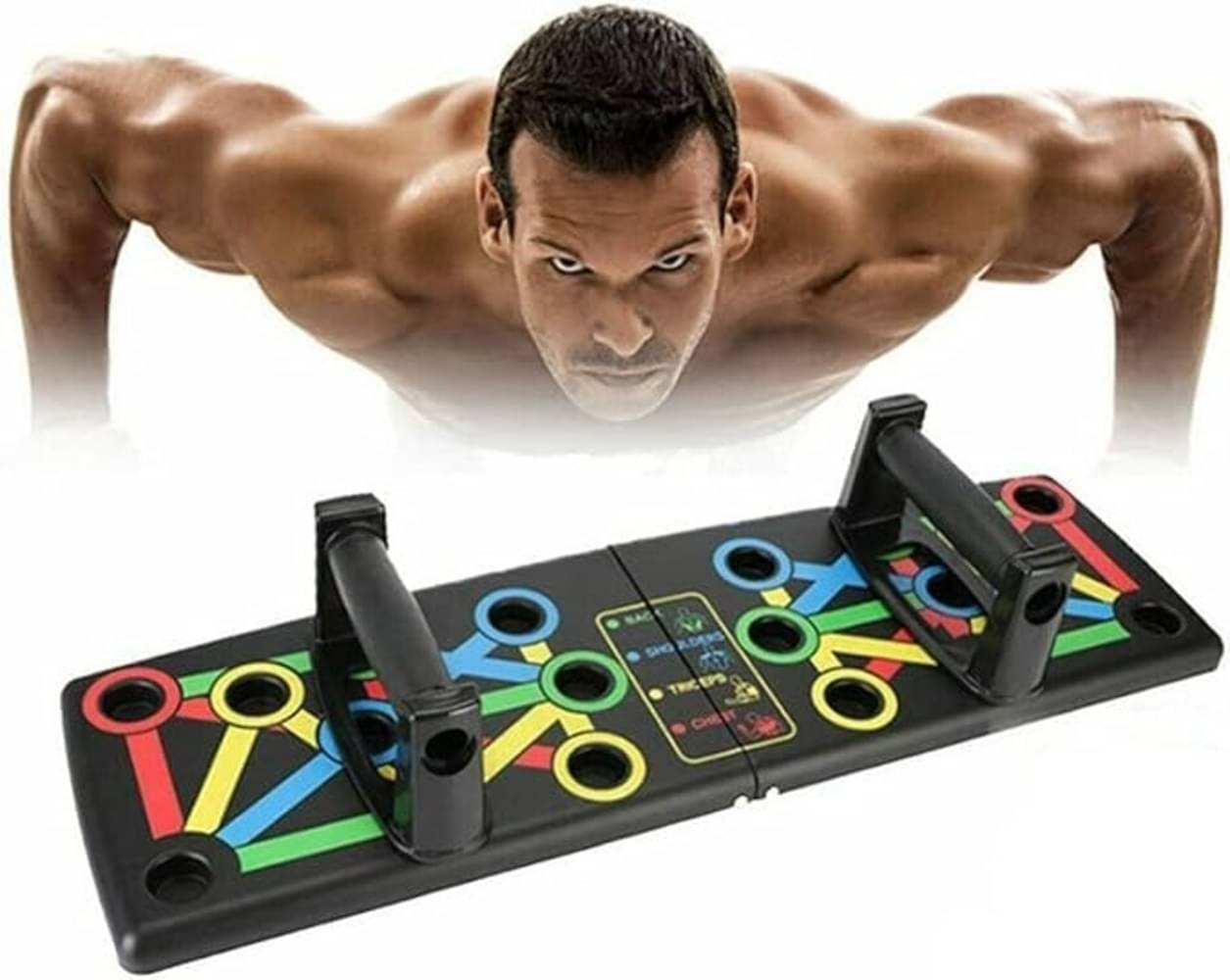 VOLTEX Push Up Board -with 14-in-one Muscle Toning System, Multifunctional Colour Coded Foldable Push up Board for Body VOLTEX Push Up Board -with 14-in-one Muscle Toning System, Multifunctional Colour Coded Foldable Push up Board for Body