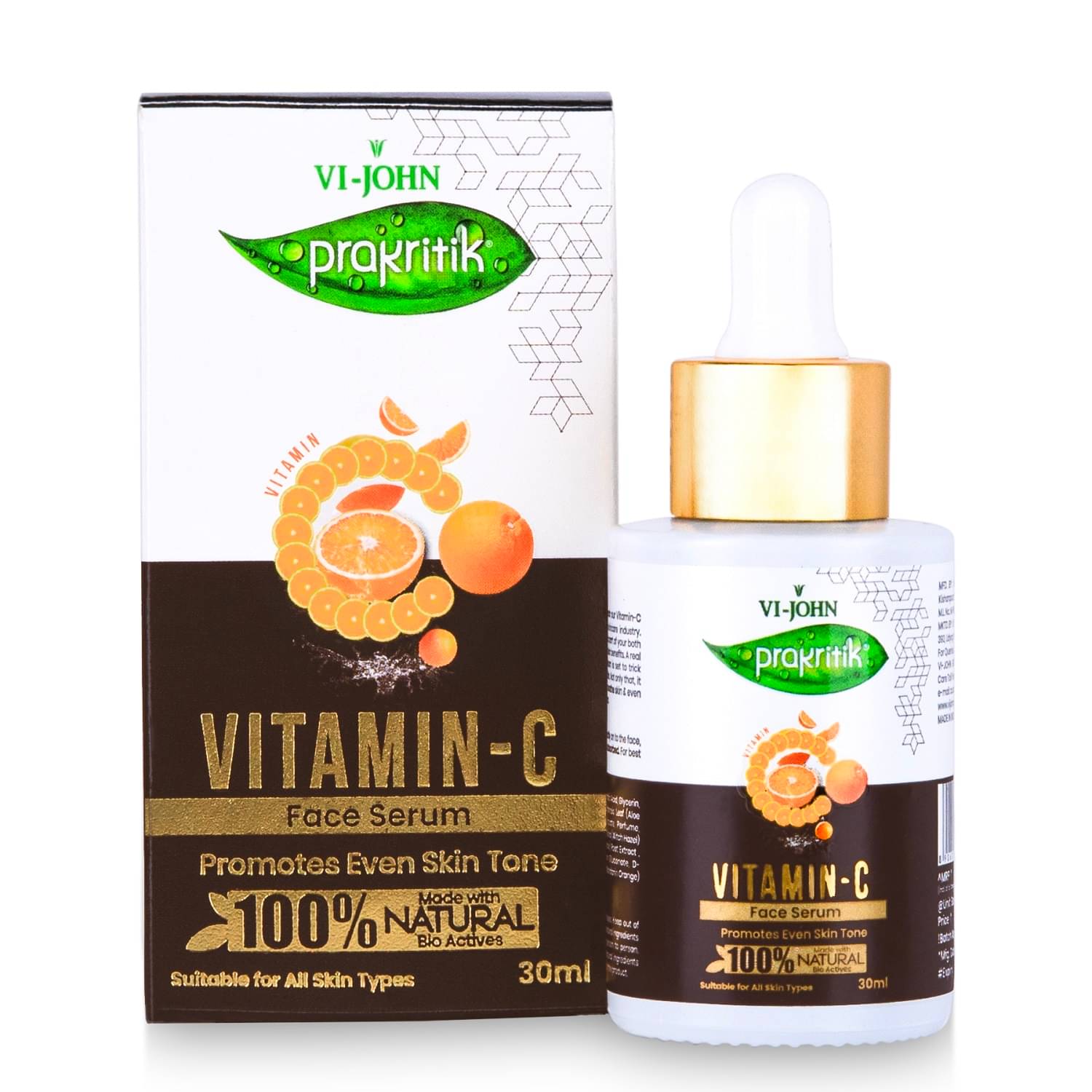 Vi-John Prakritik Vitamin-C Face Serum For Brightening & glowing Skin Suitable For All Skin Type, 30ml (Pack of 1) Vi-John Prakritik Vitamin-C Face Serum For Brightening & glowing Skin Suitable For All Skin Type, 30ml (Pack of 1)
