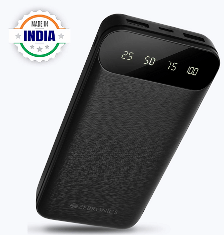     			Zebronics 10000 -mAh 5V/2A Li-Polymer Power Bank