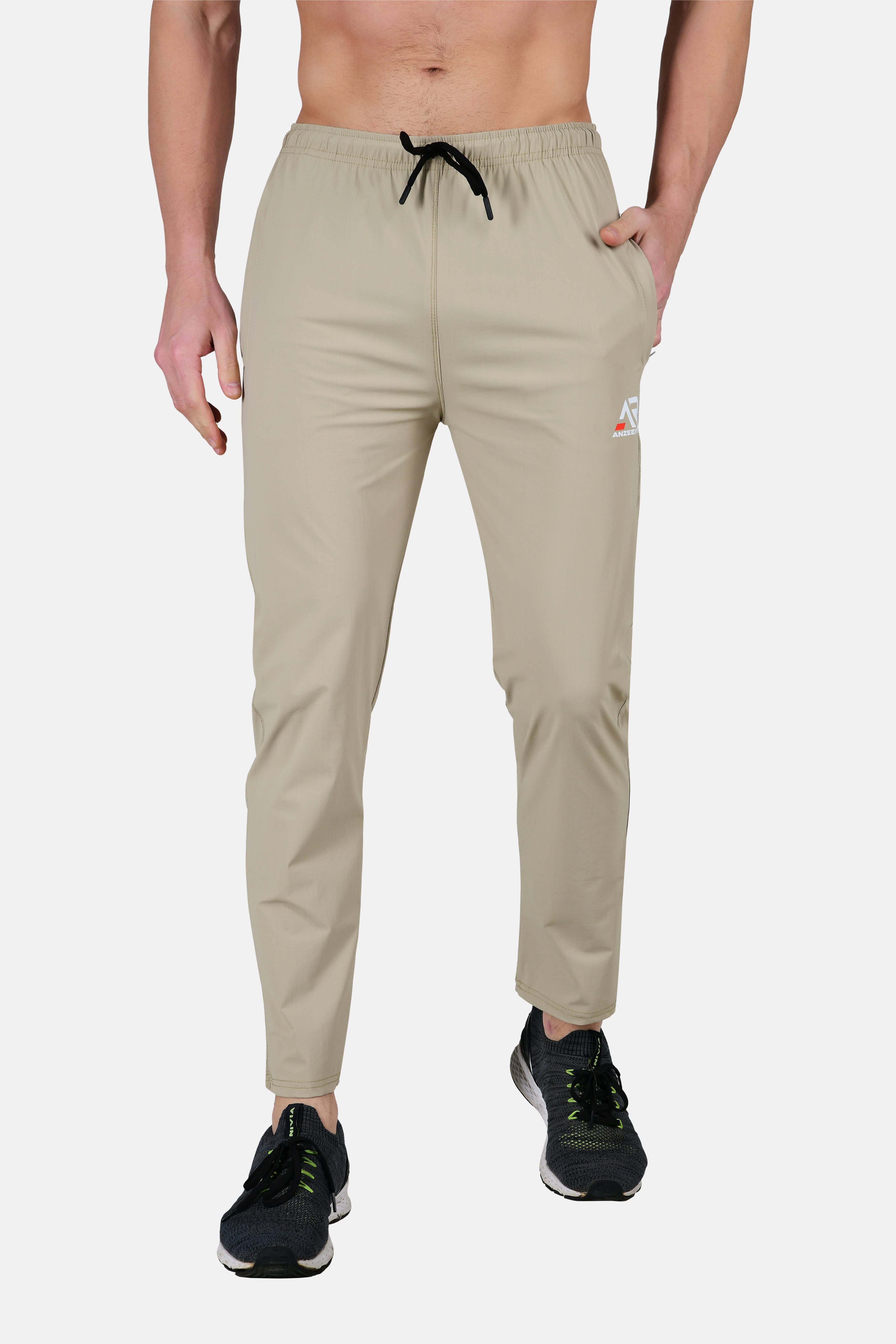 anzeer Beige Lycra Men's Trackpants ( Pack of 1 ) anzeer Beige Lycra Men's Trackpants ( Pack of 1 )