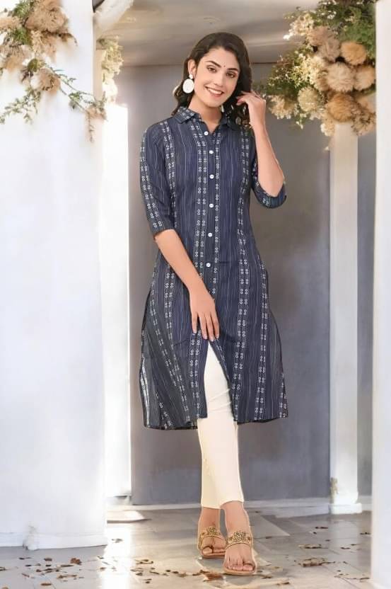     			vinchic Pack of 1 Cotton Embroidered Anarkali Women's Kurti - ( Multicolor )