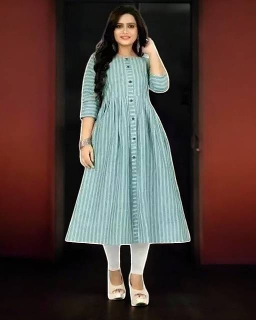 vinchic Pack of 1 Cotton Embroidered Anarkali Women's Kurti - ( Multicolor ) vinchic Pack of 1 Cotton Embroidered Anarkali Women's Kurti - ( Multicolor )