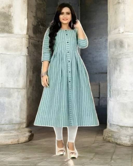 vinchic Pack of 1 Cotton Embroidered Anarkali Women's Kurti - ( Multicolor ) vinchic Pack of 1 Cotton Embroidered Anarkali Women's Kurti - ( Multicolor )