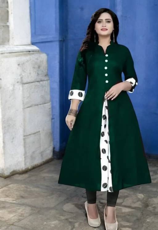 vinchic Pack of 1 Cotton Embroidered Anarkali Women's Kurti - ( Multicolor ) vinchic Pack of 1 Cotton Embroidered Anarkali Women's Kurti - ( Multicolor )