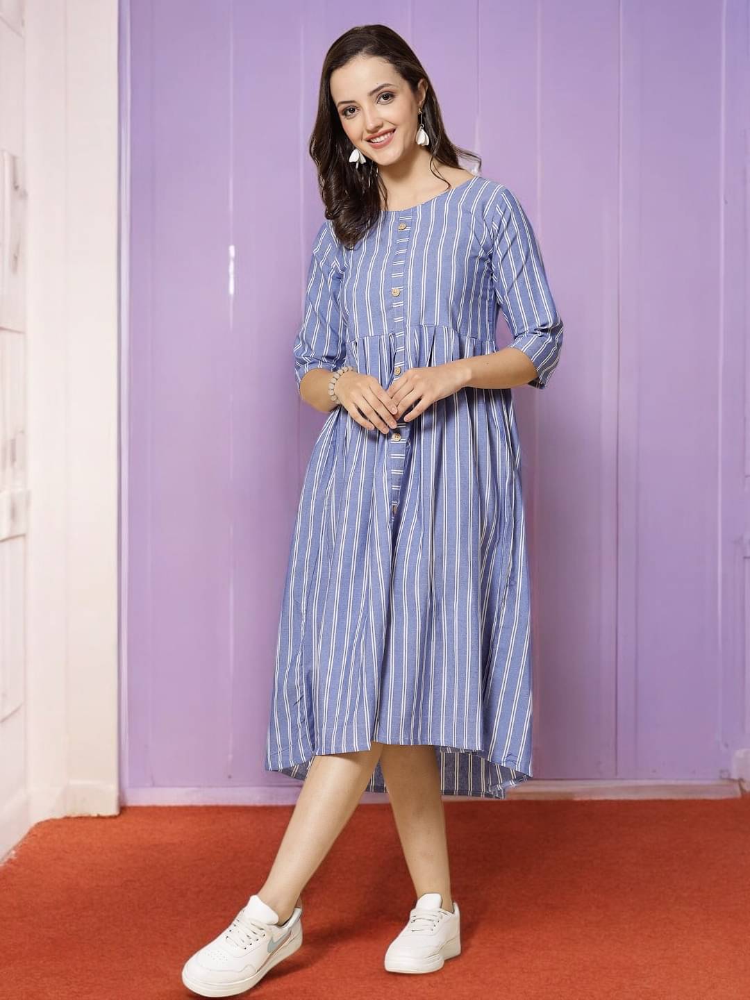 vinchic Pack of 1 Cotton Embroidered Anarkali Women's Kurti - ( Multicolor ) vinchic Pack of 1 Cotton Embroidered Anarkali Women's Kurti - ( Multicolor )