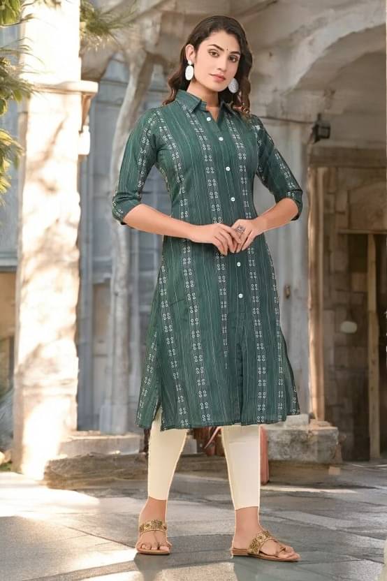    			vinchic Pack of 1 Cotton Embroidered Anarkali Women's Kurti - ( Multicolor )