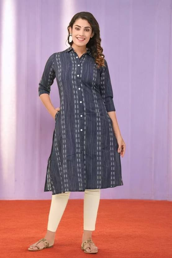 vinchic Pack of 1 Cotton Embroidered Anarkali Women's Kurti - ( Multicolor ) vinchic Pack of 1 Cotton Embroidered Anarkali Women's Kurti - ( Multicolor )