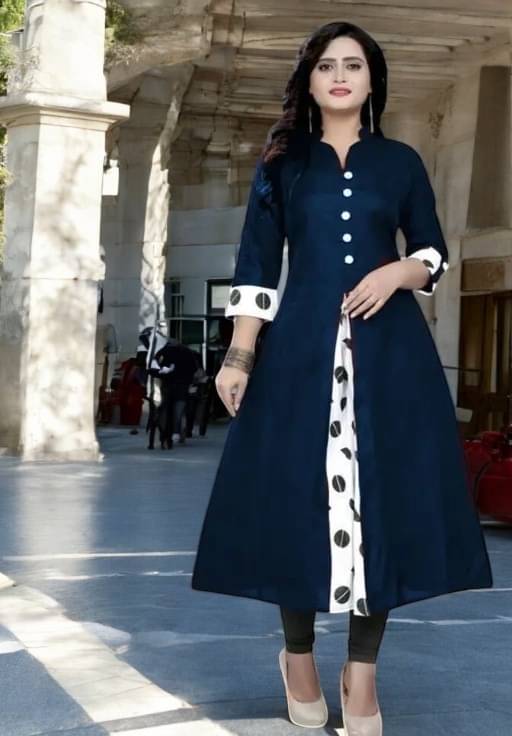 vinchic Pack of 1 Cotton Embroidered Anarkali Women's Kurti - ( Multicolor ) vinchic Pack of 1 Cotton Embroidered Anarkali Women's Kurti - ( Multicolor )