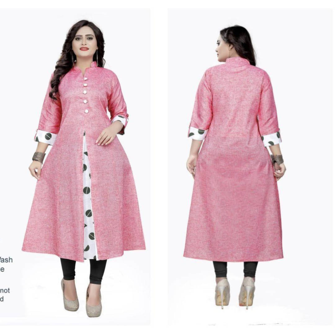 vinchic Pack of 1 Cotton Embroidered Anarkali Women's Kurti - ( Multicolor ) vinchic Pack of 1 Cotton Embroidered Anarkali Women's Kurti - ( Multicolor )