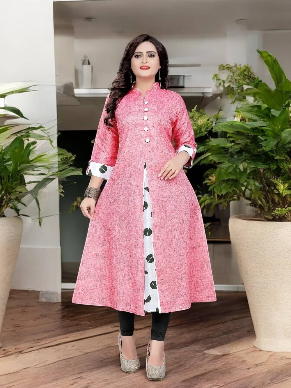 vinchic Pack of 1 Cotton Embroidered Anarkali Women's Kurti - ( Multicolor )     			vinchic Pack of 1 Cotton Embroidered Anarkali Women's Kurti - ( Multicolor )