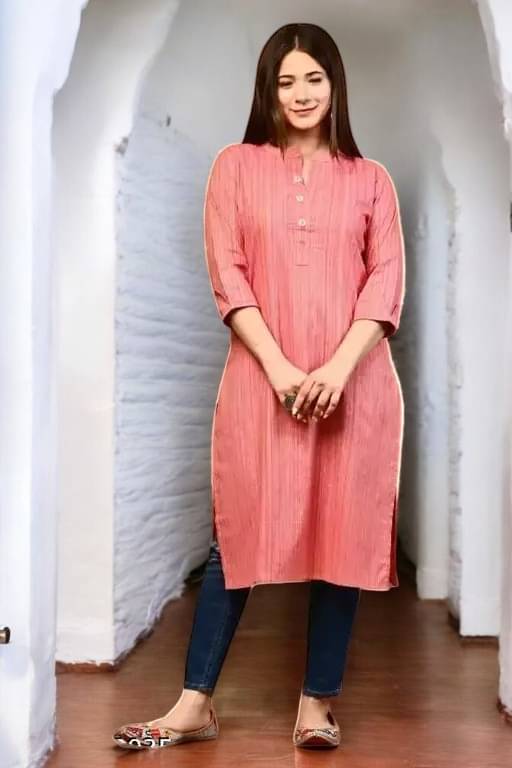     			vinchic Pack of 1 Cotton Embroidered Anarkali Women's Kurti - ( Multicolor )
