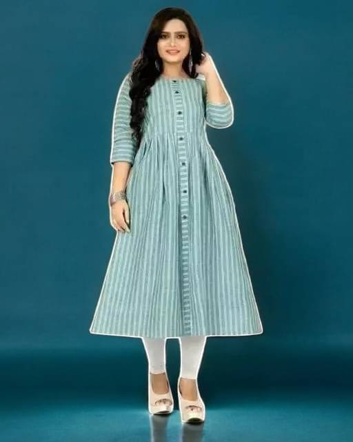vinchic Pack of 1 Cotton Embroidered Anarkali Women's Kurti - ( Multicolor ) vinchic Pack of 1 Cotton Embroidered Anarkali Women's Kurti - ( Multicolor )