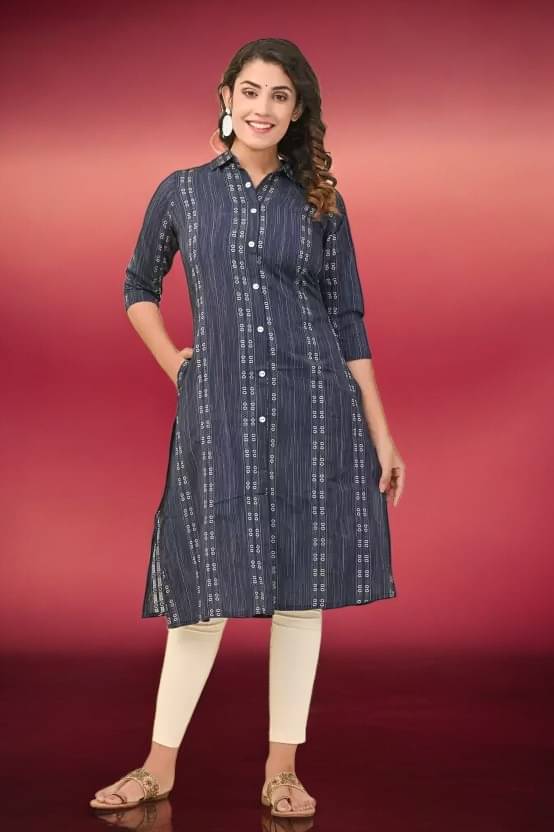     			vinchic Pack of 1 Cotton Embroidered Anarkali Women's Kurti - ( Multicolor )