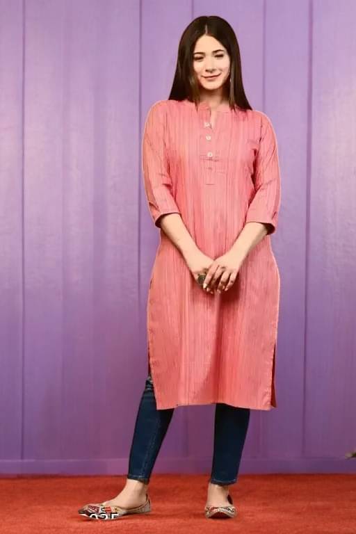     			vinchic Pack of 1 Cotton Embroidered Anarkali Women's Kurti - ( Multicolor )