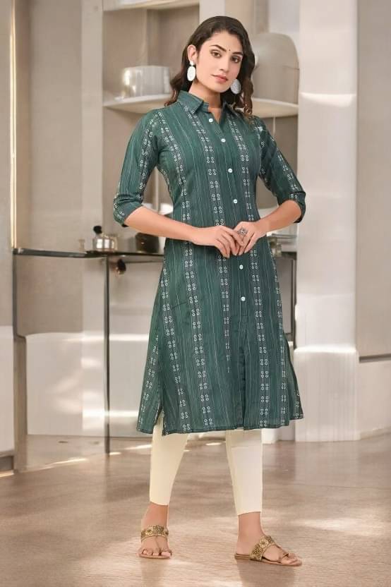     			vinchic Pack of 1 Cotton Embroidered Anarkali Women's Kurti - ( Multicolor )