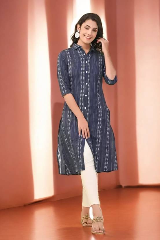     			vinchic Pack of 1 Cotton Embroidered Anarkali Women's Kurti - ( Multicolor )