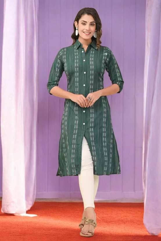     			vinchic Pack of 1 Cotton Embroidered Anarkali Women's Kurti - ( Multicolor )