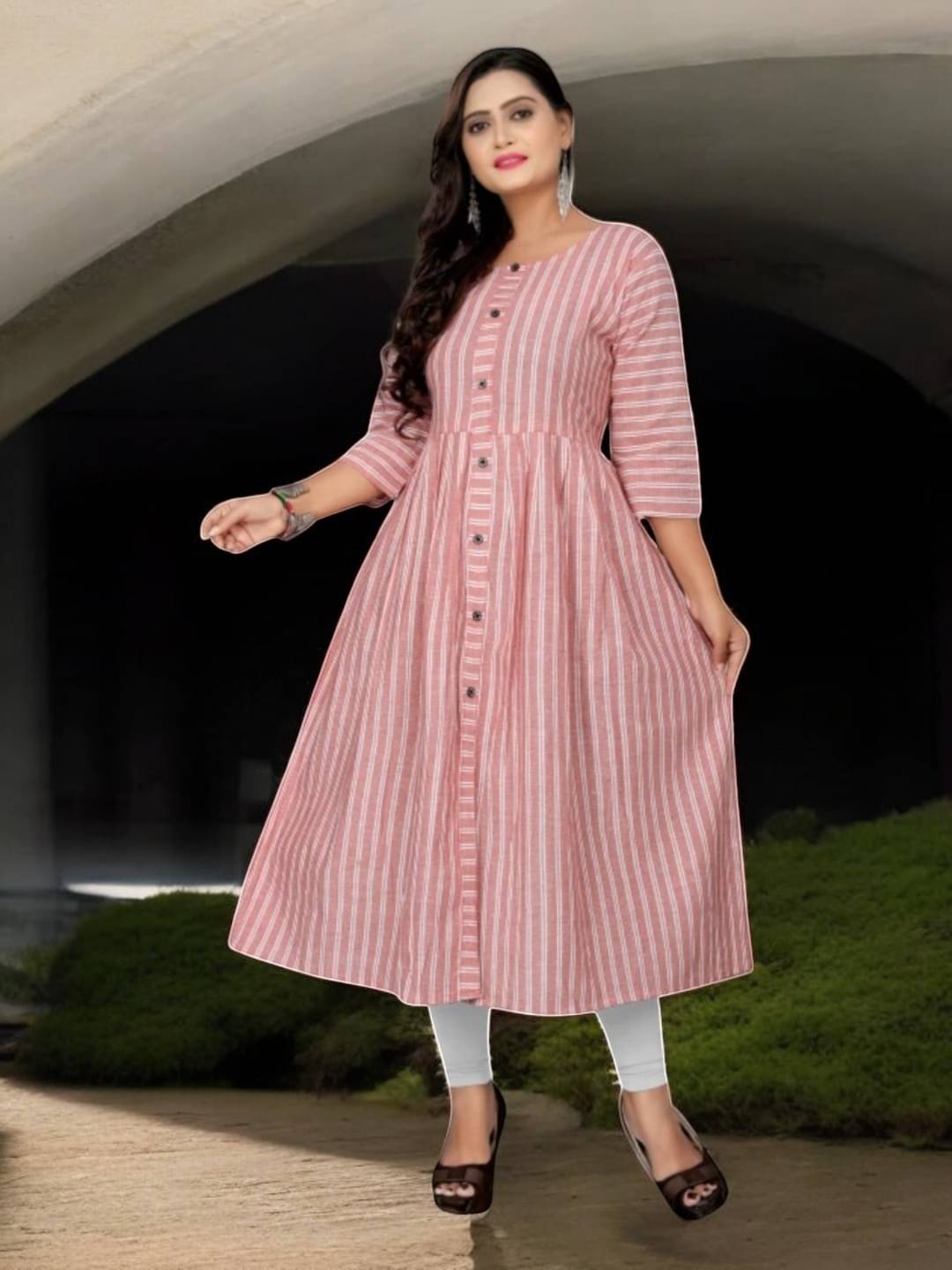 vinchic Pack of 1 Cotton Embroidered Anarkali Women's Kurti - ( Multicolor ) vinchic Pack of 1 Cotton Embroidered Anarkali Women's Kurti - ( Multicolor )