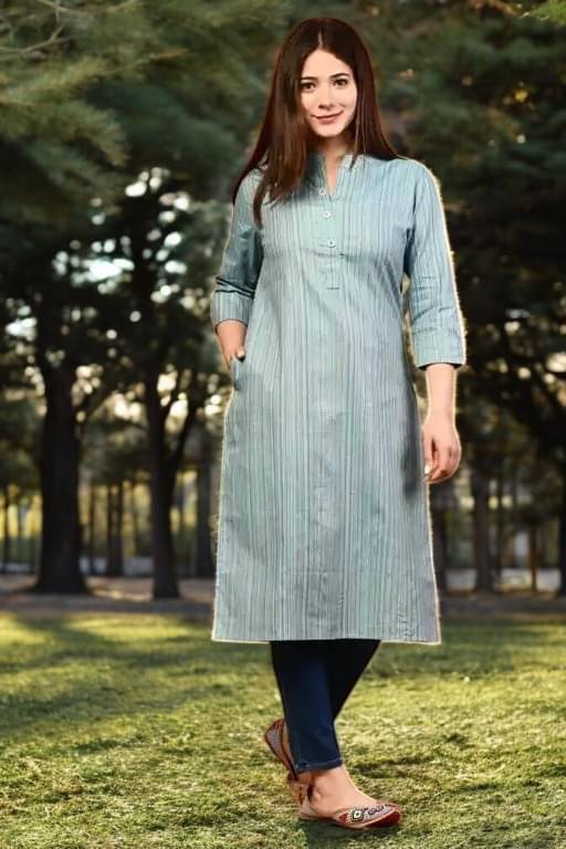     			vinchic Pack of 1 Cotton Embroidered Anarkali Women's Kurti - ( Multicolor )