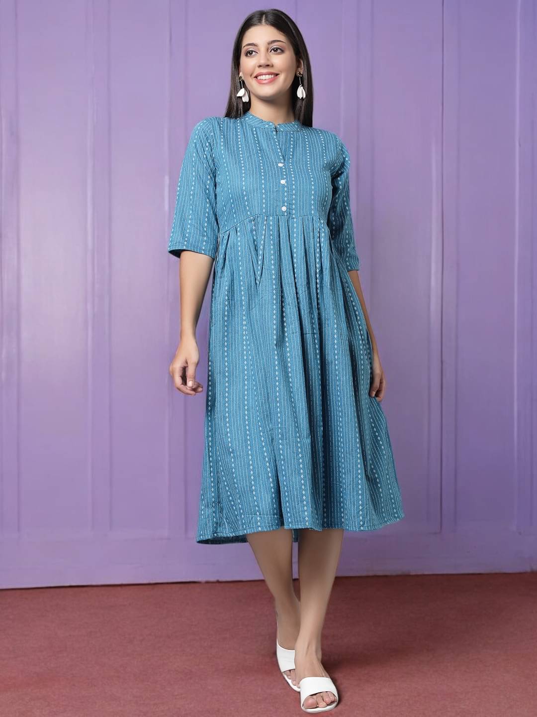 vinchic Pack of 1 Cotton Embroidered Anarkali Women's Kurti - ( Multicolor ) vinchic Pack of 1 Cotton Embroidered Anarkali Women's Kurti - ( Multicolor )