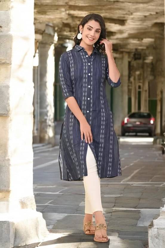     			vinchic Pack of 1 Cotton Embroidered Anarkali Women's Kurti - ( Multicolor )