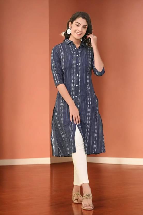     			vinchic Pack of 1 Cotton Embroidered Anarkali Women's Kurti - ( Multicolor )