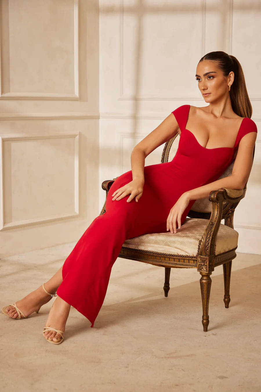 wanquila Women Lycra Solid Bodycon Dress ( Red ) wanquila Women Lycra Solid Bodycon Dress ( Red )