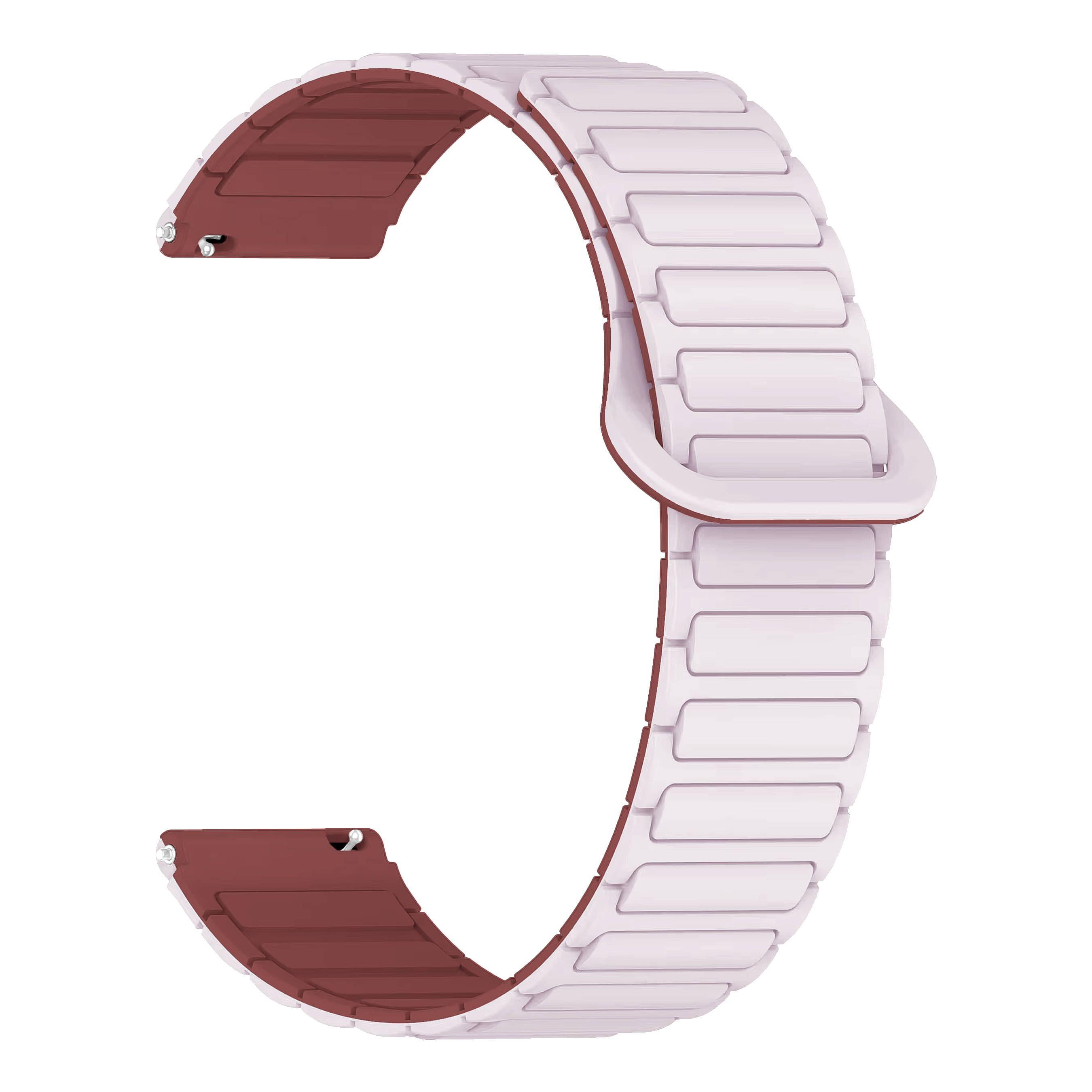     			ACM Watch Strap Magnetic Silicone 22mm compatible with Alt Hunk Smartwatch Luxury Colorful Band Creame Pink with Red