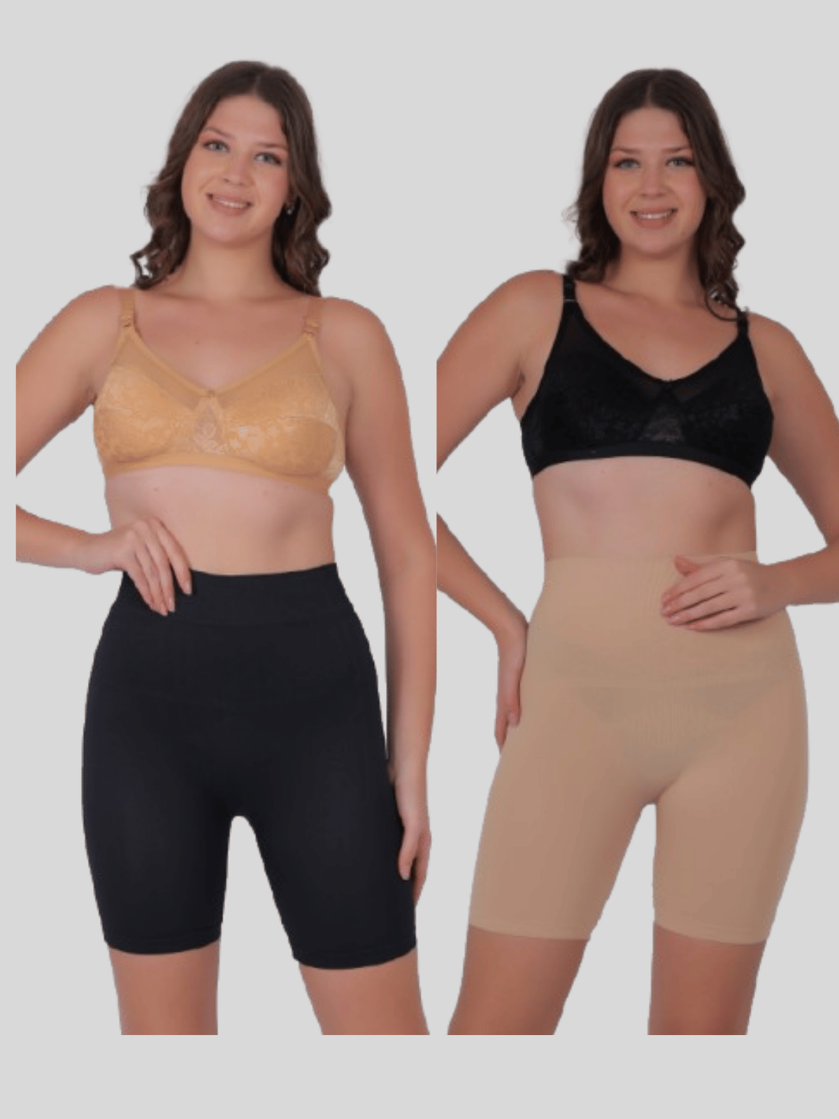 Pia Trends Pack of 2 Cotton Blend Women's Tummy Tucker ( Black,Beige ) Pia Trends Pack of 2 Cotton Blend Women's Tummy Tucker ( Black,Beige )