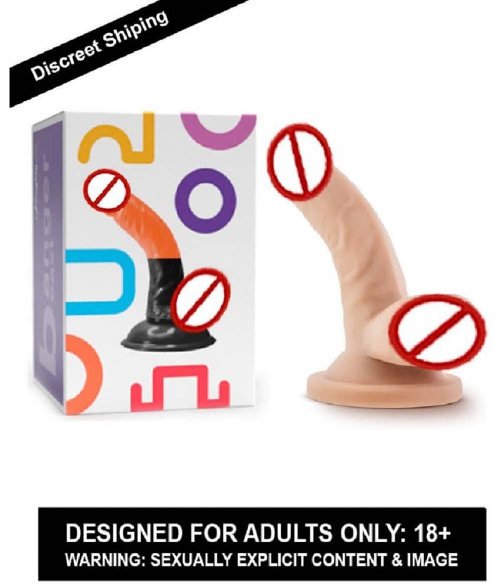 5 INCH PREMIUM REALISTIC SPIRAL SILICON DILDO WITH PERFECT SUCTION CUP & BIG BALLS BY CRAZYNYT